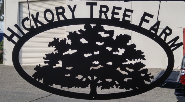 metal farm sign tree